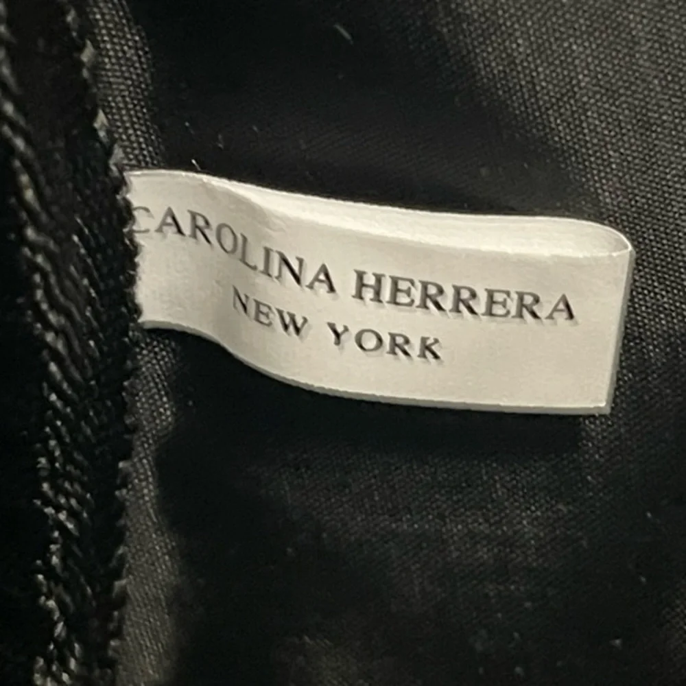 Carolina Herrera Black Laptop Bag with Geometric Design
